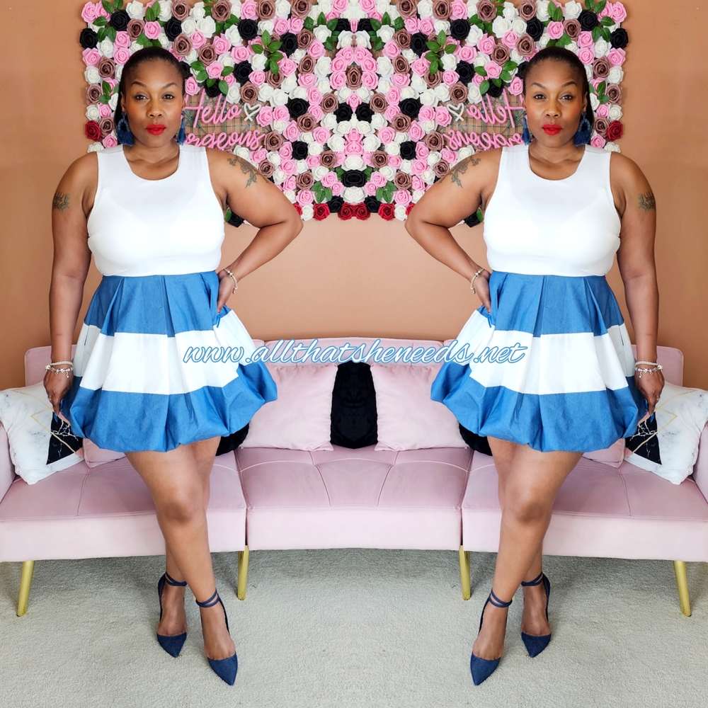 🤍💙Blue and White Women's Skirt